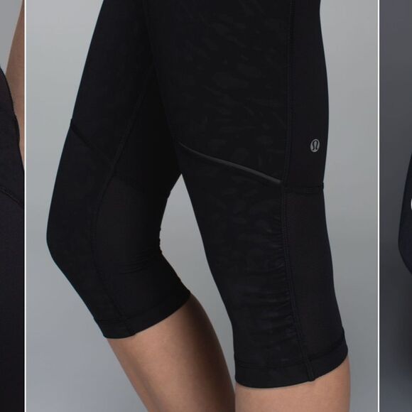 Lululemon Stash It Crop Animal Swirl Embossed Black - Picture 10 of 12